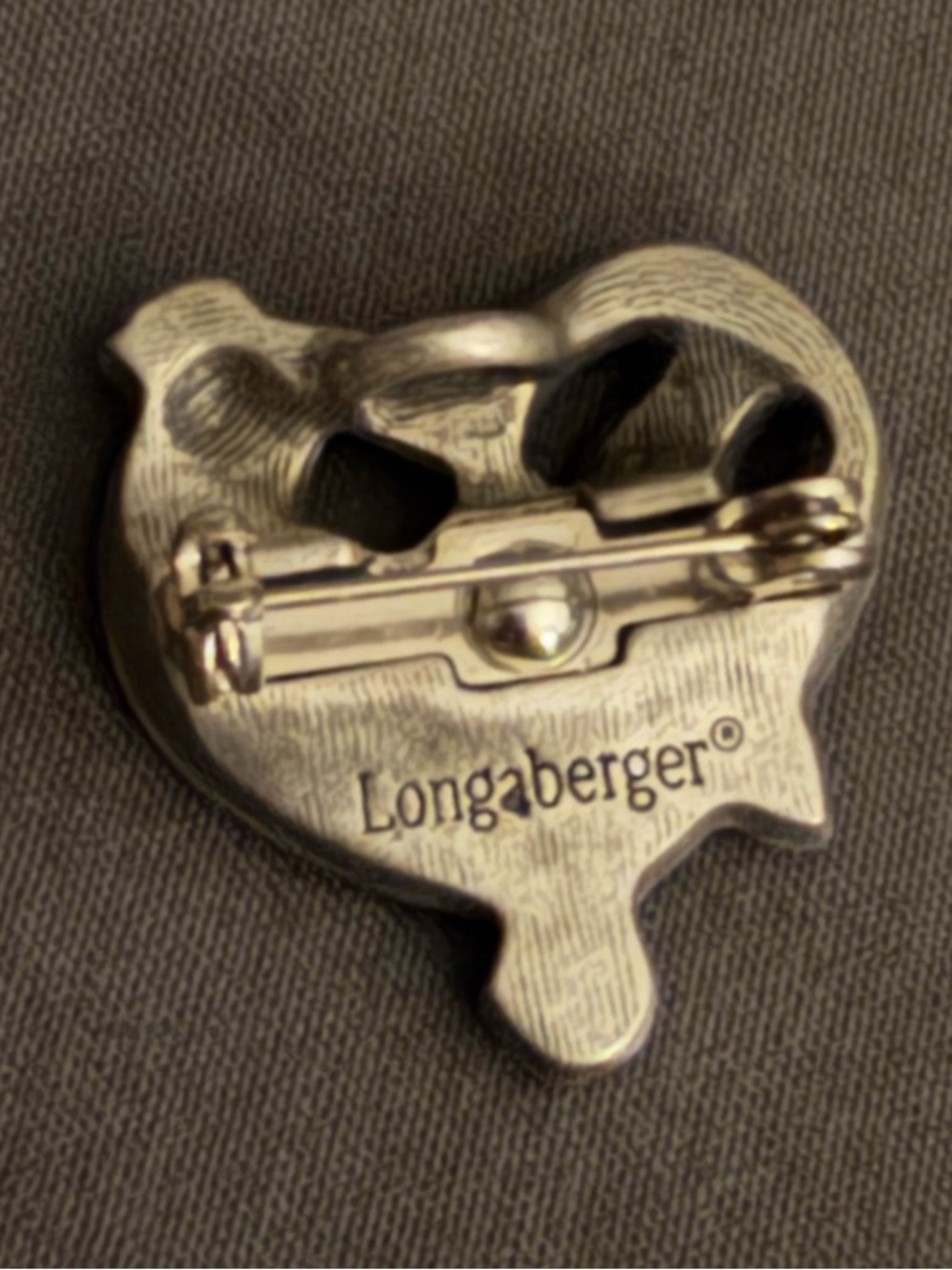 Longaberger Pewter Floral Hope Pin - Picture 2 of 2